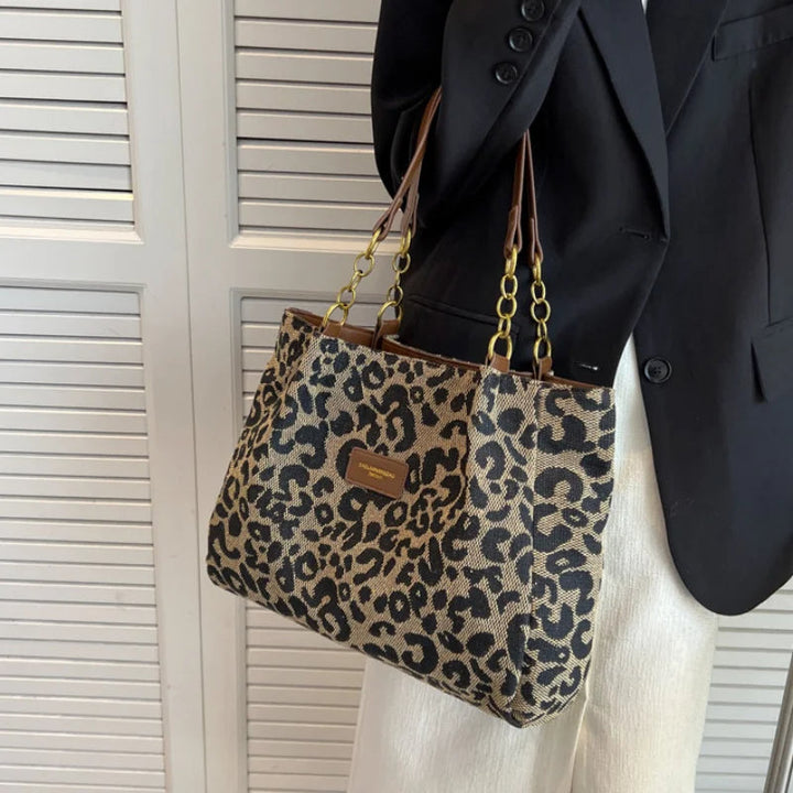 BowLift | Ladies Handbag Leopard Print One Size Faux Leather