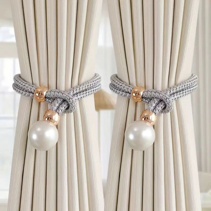 BowLift | Lustrous Pearl Curtain Tie Back | 2 Pcs Set