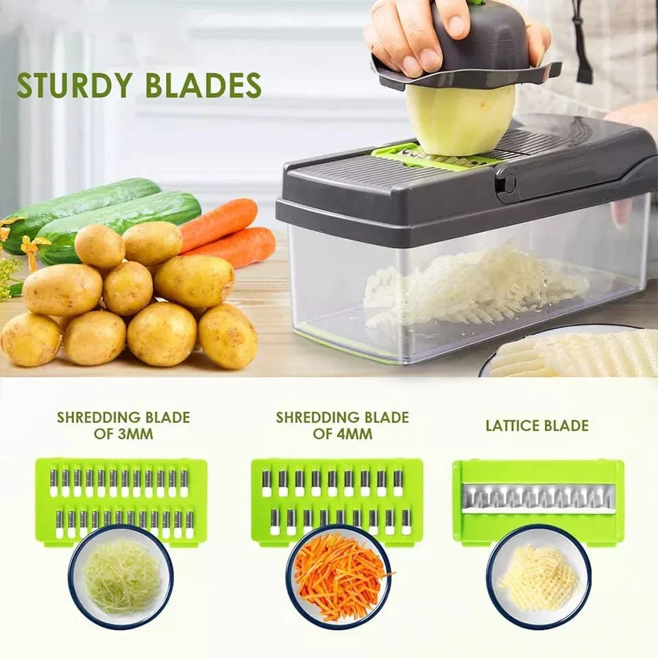 12 in 1 Vegetable Cutter Slicer Grater Chopper Bowlift