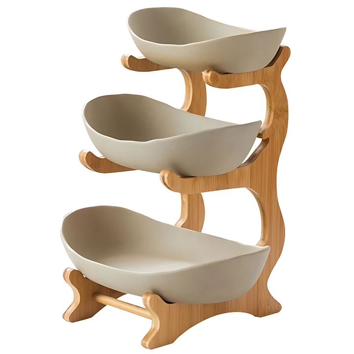 BowLift | FruitTriad | Three-tier fruit bowl made of plastic