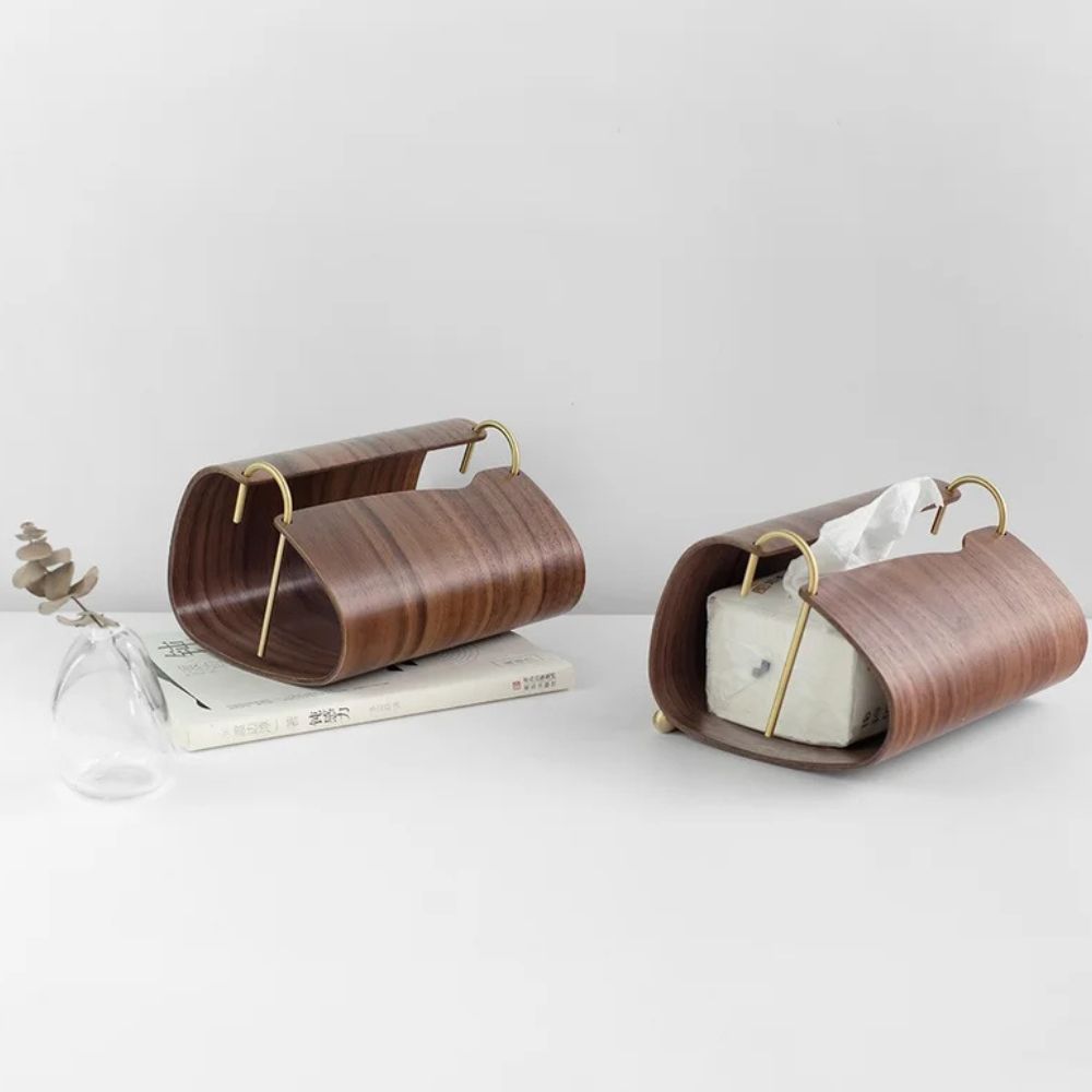 BowLift | Wooden Brass Tissue Holder