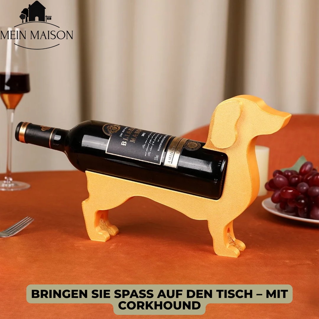 BowLift | Wine Bottle Holder Dachshund CorkHound | Original Design | Sturdy & Decorative | For 375–500 ml