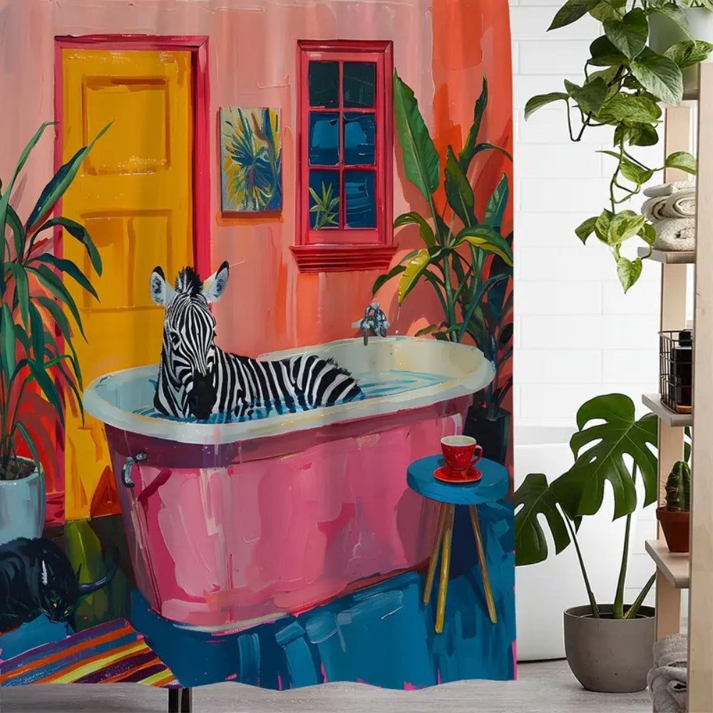 BowLift | Playful Pink Zebra Curtain