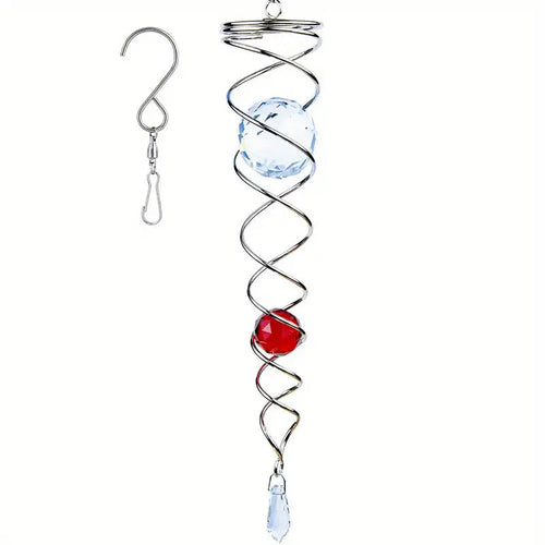 Wind Chimes Decor Crystal Gazing Ball Spiral Tail Wind Spinner Stabilizer | Bowlift