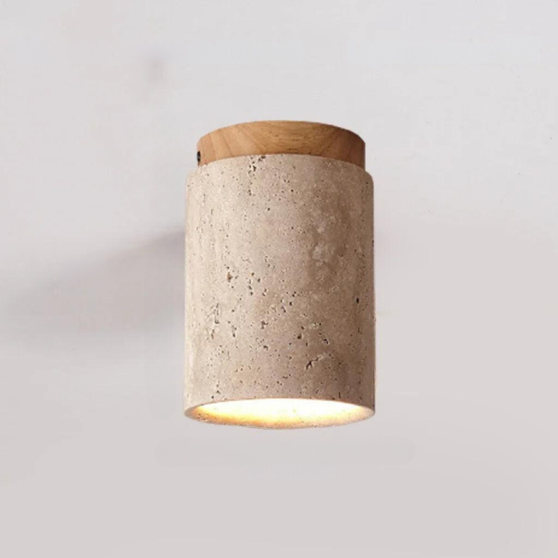 ÉclatPierre – Luxury Travertine LED Pendant Lamp for Hall Bowlift