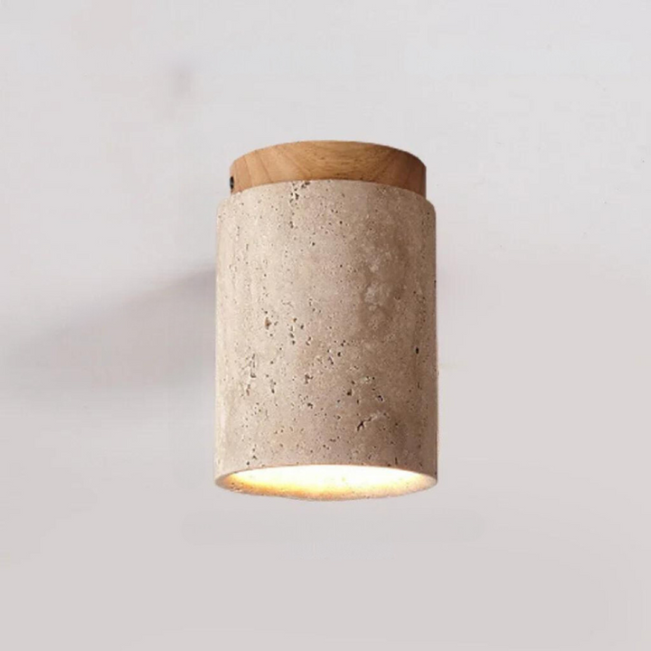 ÉclatPierre – Luxury Travertine LED Pendant Lamp for Hall Bowlift
