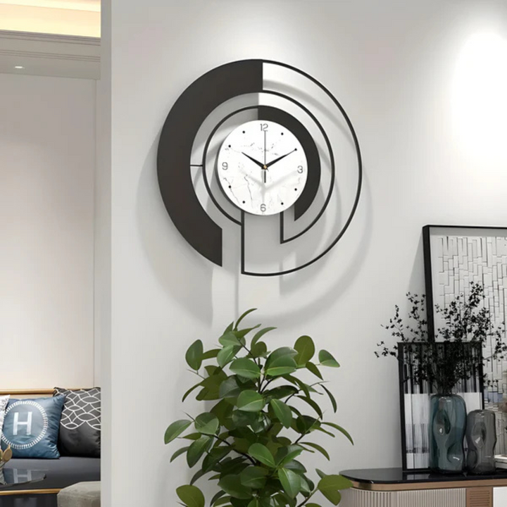 BowLift | Arch | Large Black Wall Clock Modern 46x46 cm