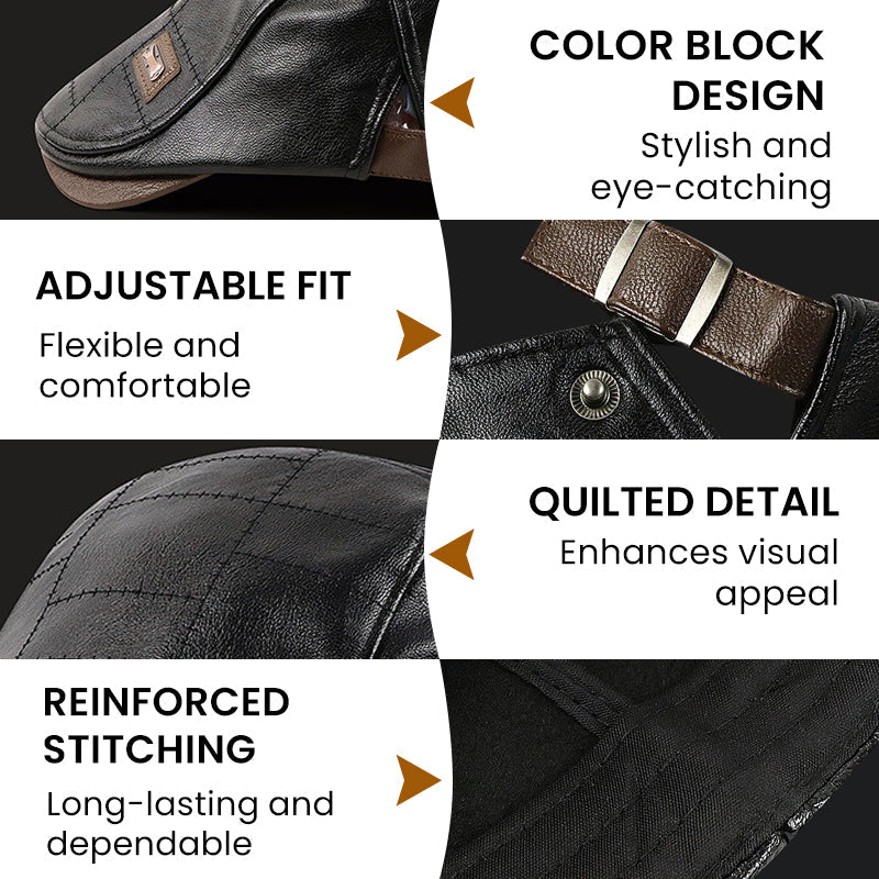 BowLift | ElderLux Plush Leather Beret | Cozy elegance for a warm winter experience