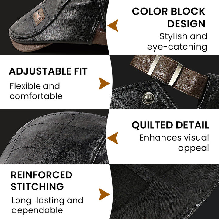 BowLift | ElderLux Plush Leather Beret | Cozy elegance for a warm winter experience