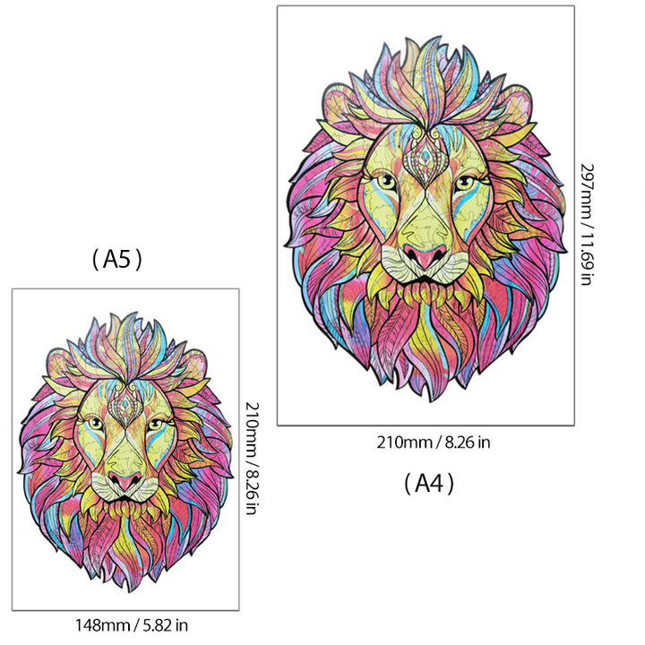 Wooden Lion Puzzle | Bowlift
