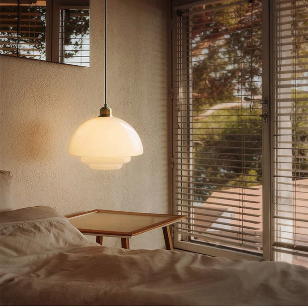 BowLift | White Glass Design Pendant Lamp