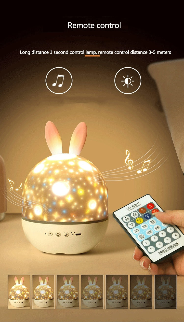 BowLift | LED Universe Stars Bunny Projector Night Light