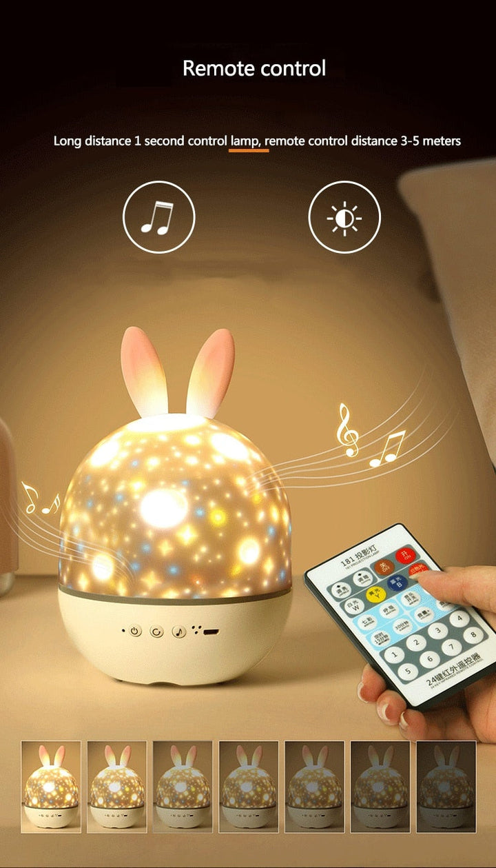 BowLift | LED Universe Stars Bunny Projector Night Light