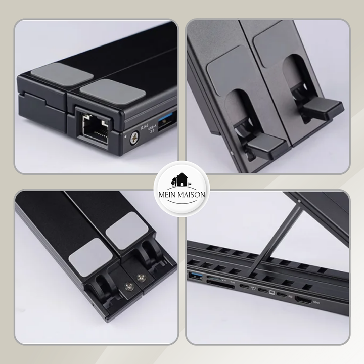 BowLift | ProDock Stand – 8-in-1 Laptop Riser and Hub combined!