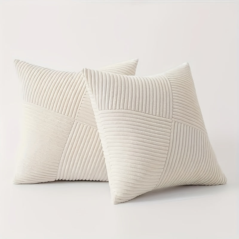 BowLift | NordLiv Pillowcase Set | Boho Style | Soft Cord | 2 pieces, 45×45 cm, 50x50cm