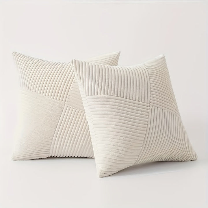 BowLift | NordLiv Pillowcase Set | Boho Style | Soft Cord | 2 pieces, 45×45 cm, 50x50cm