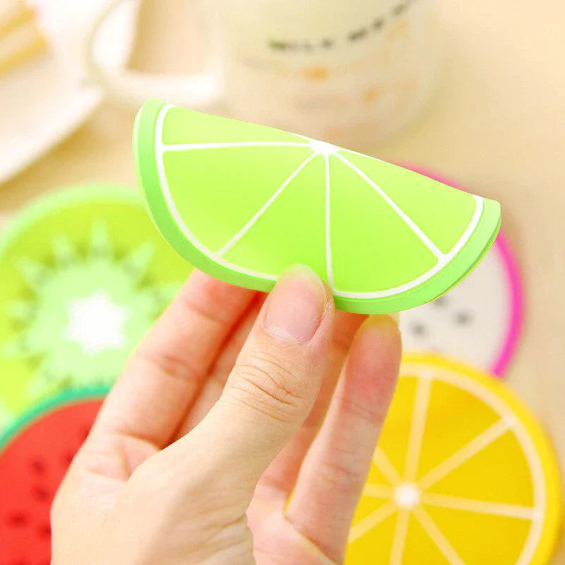 6 pcs Colorful Silicon Fruit Coaster Tea Cup Mat Bowlift