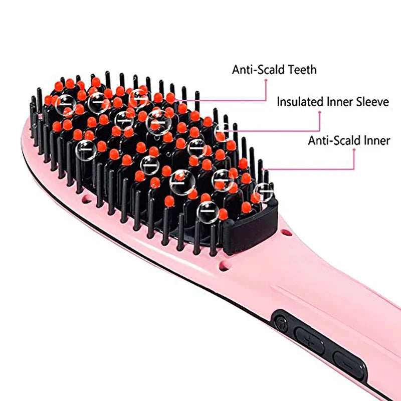 Temperature Display Hair Straightener Brush Bowlift