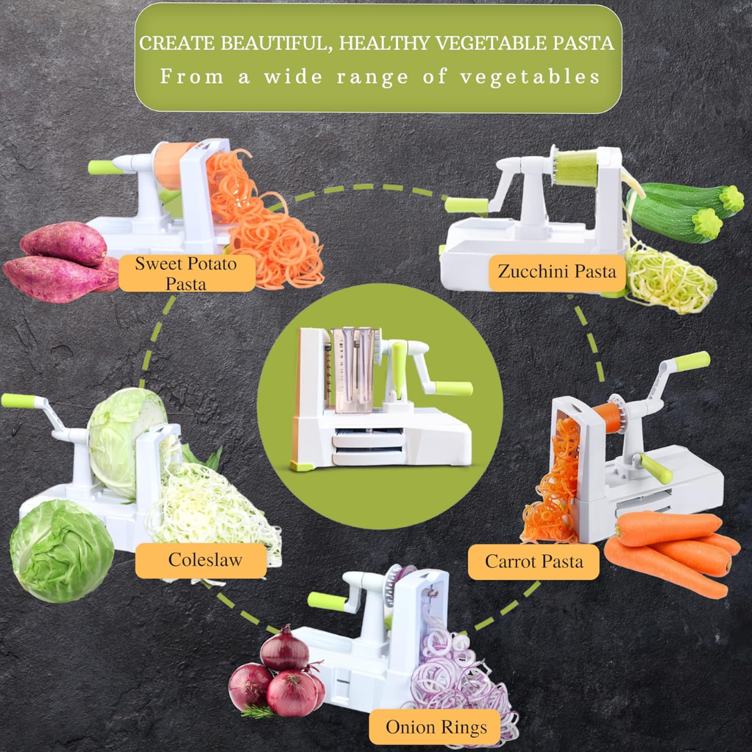 BowLift | 5-Piece Vegetable Spiralizer – Robust Slicer