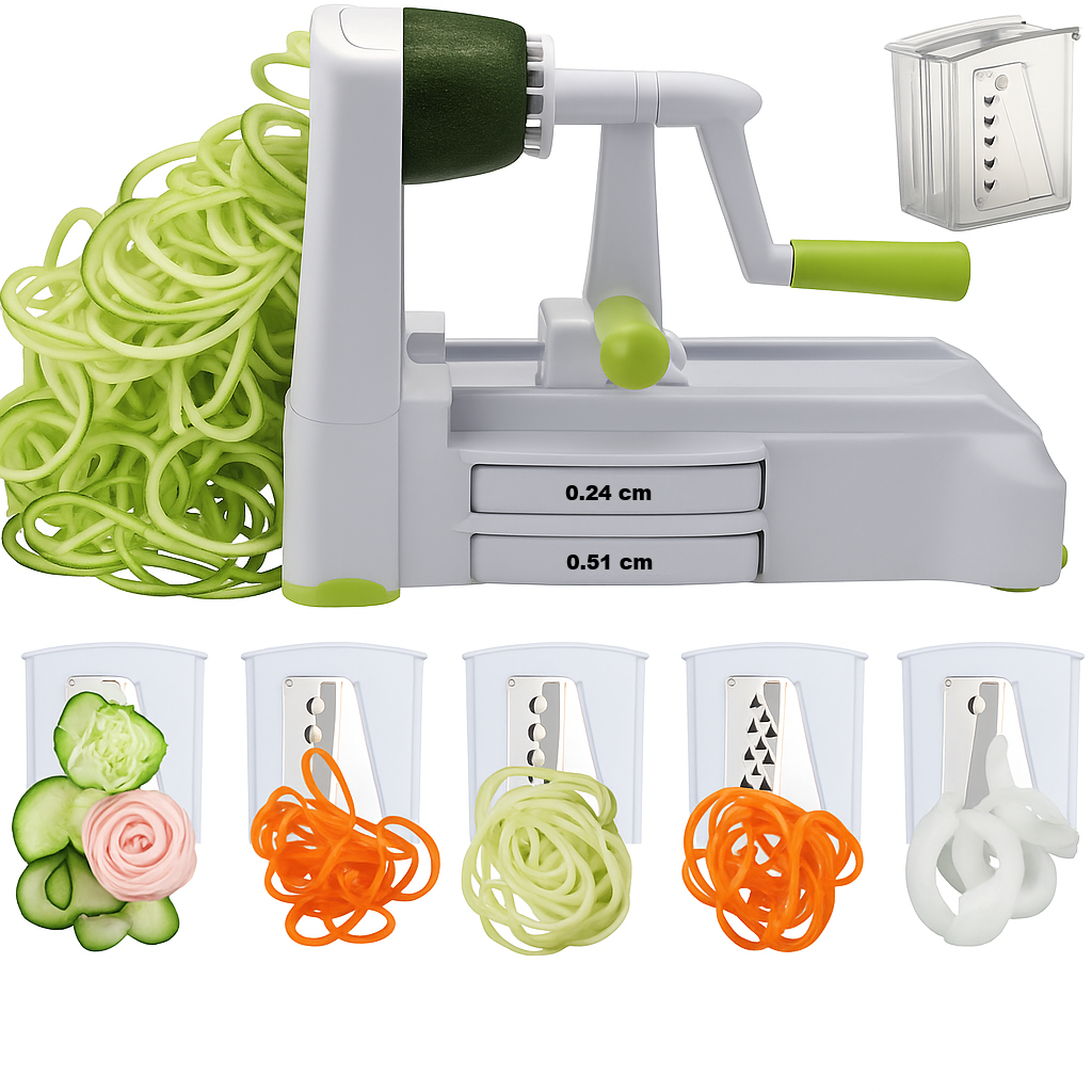 BowLift | 5-Piece Vegetable Spiralizer – Robust Slicer