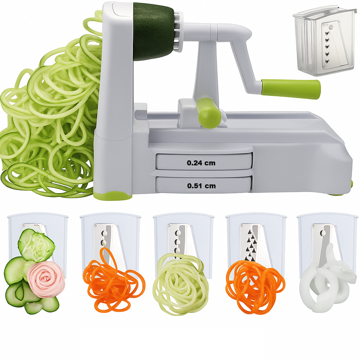 BowLift | 5-Piece Vegetable Spiralizer – Robust Slicer