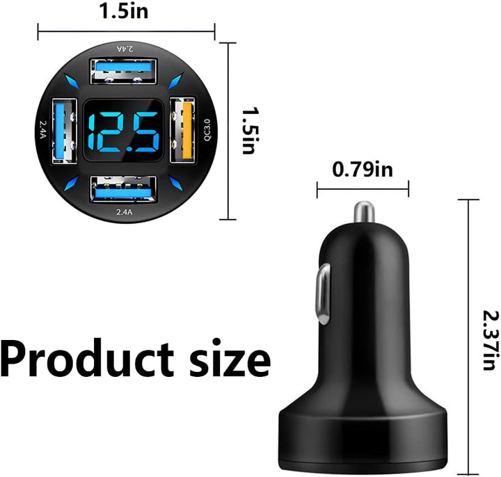 BowLift | Car Charger 66W Super Fast Charging with USB PD & QC 3.0 – Universal for 12-24V Cigarette Lighter