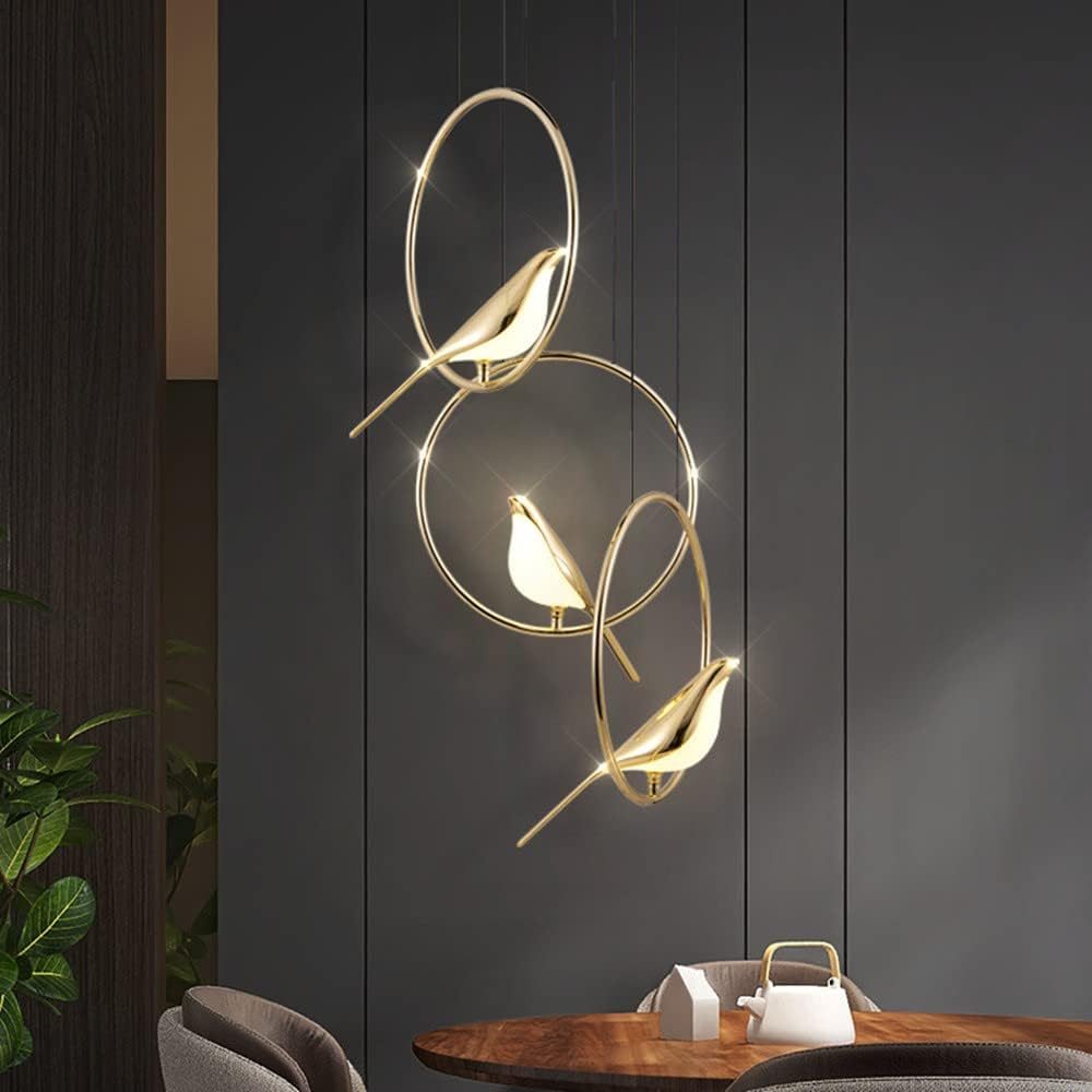 BowLift | Circle Pendant Lamp with Bird Motifs – Modern Lighting Fixture for Home Decor & Unique Ceiling Design