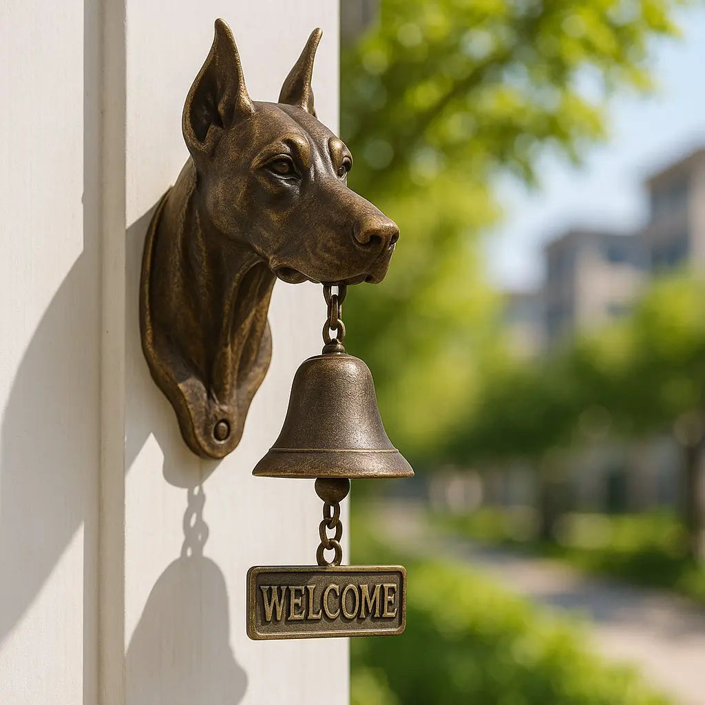 BowLift | Welcome Bell Shepherd Bronze – Elegant Wall Bell with German Shepherd Design