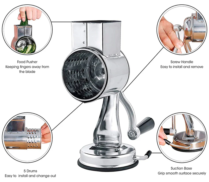 BowLift | Multi-Functional Kitchen Rotary Food Grater Slicer