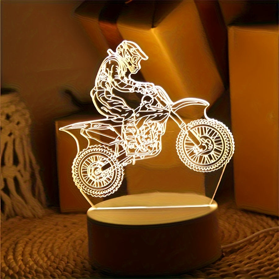 MotoLamp - 3D LED Night Lamp Motocross Theme Bowlift