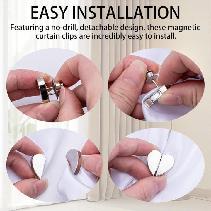 Heart-Shaped Magnetic Curtain Fasteners Bowlift