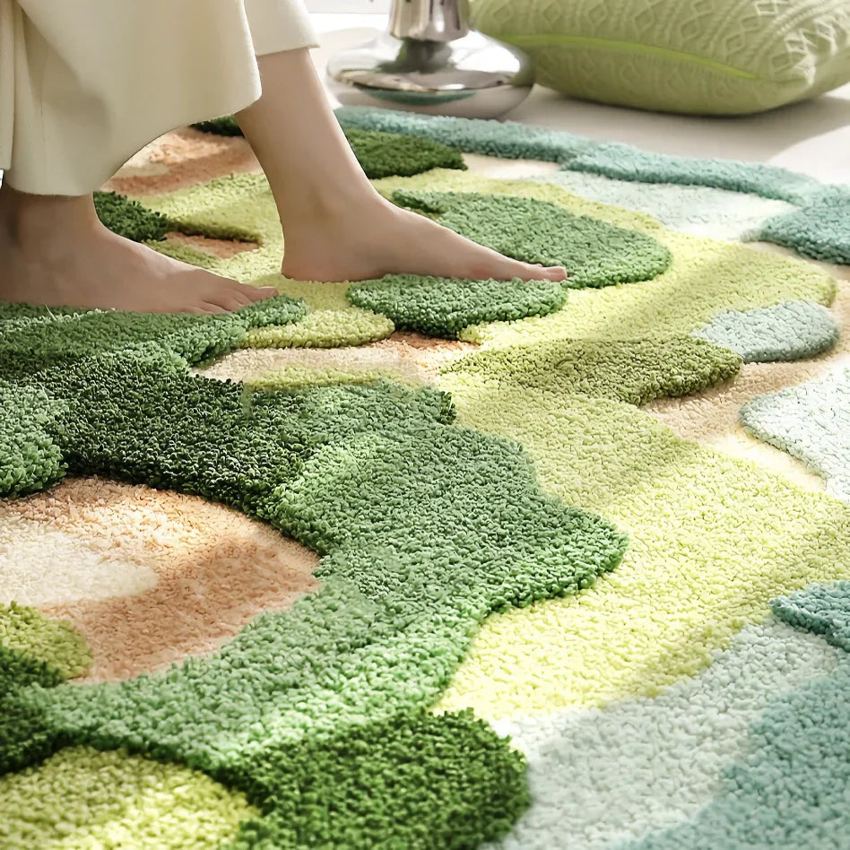 BowLift | Modern Irregular Mountain Forest Flocked Carpet