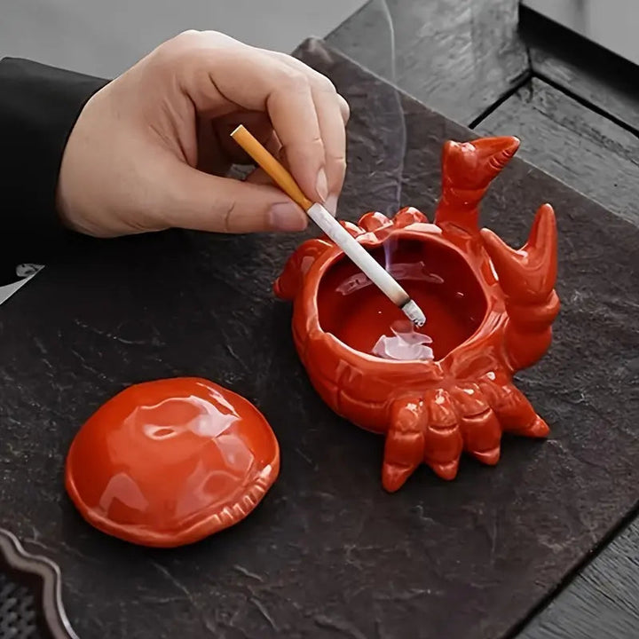 CrabbySmoke – Unique crab-shaped ashtray with lid Bowlift