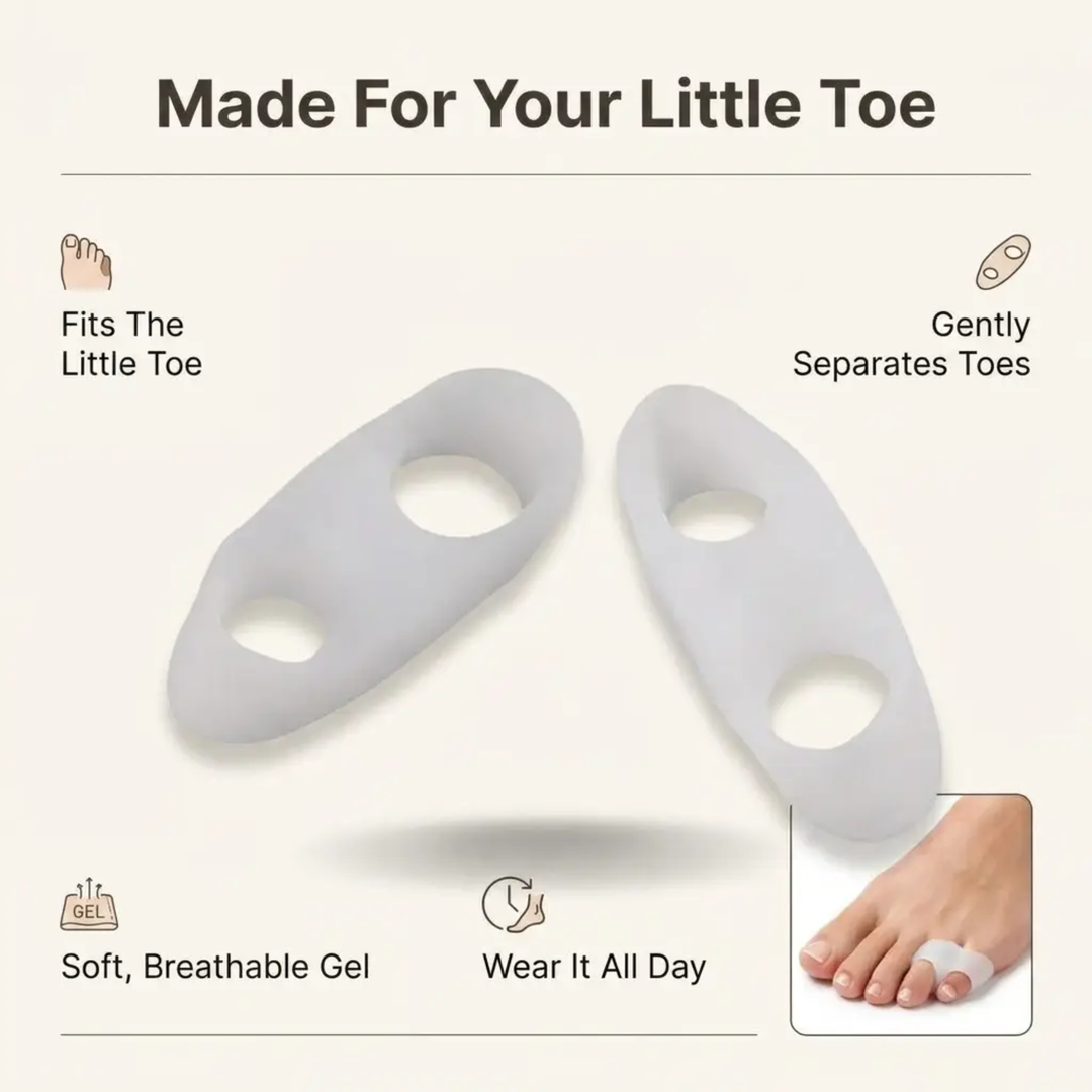 ToeGuard Orthopedic Toe Spacers | Bunionette Corrector - Little Toe Straightener - for Bunions - Hammertoe and Toe Alignment Bowlift