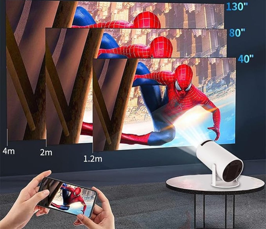 UltraScreen - Intelligent 4K Projector with Seamless Connectivity Options for Movies and Gaming Bowlift
