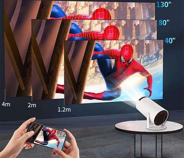 UltraScreen - Intelligent 4K Projector with Seamless Connectivity Options for Movies and Gaming Bowlift