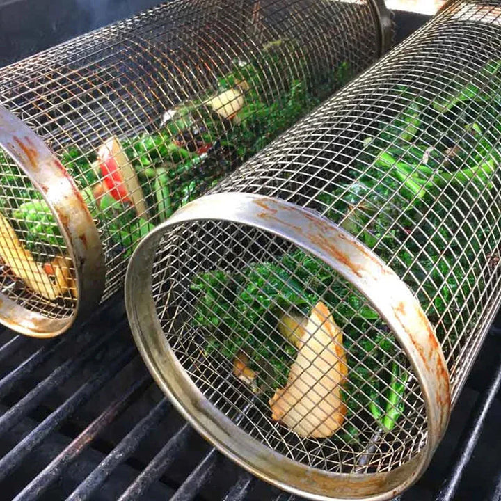 BowLift | Rolling Stainless Steel Grill Basket BBQ