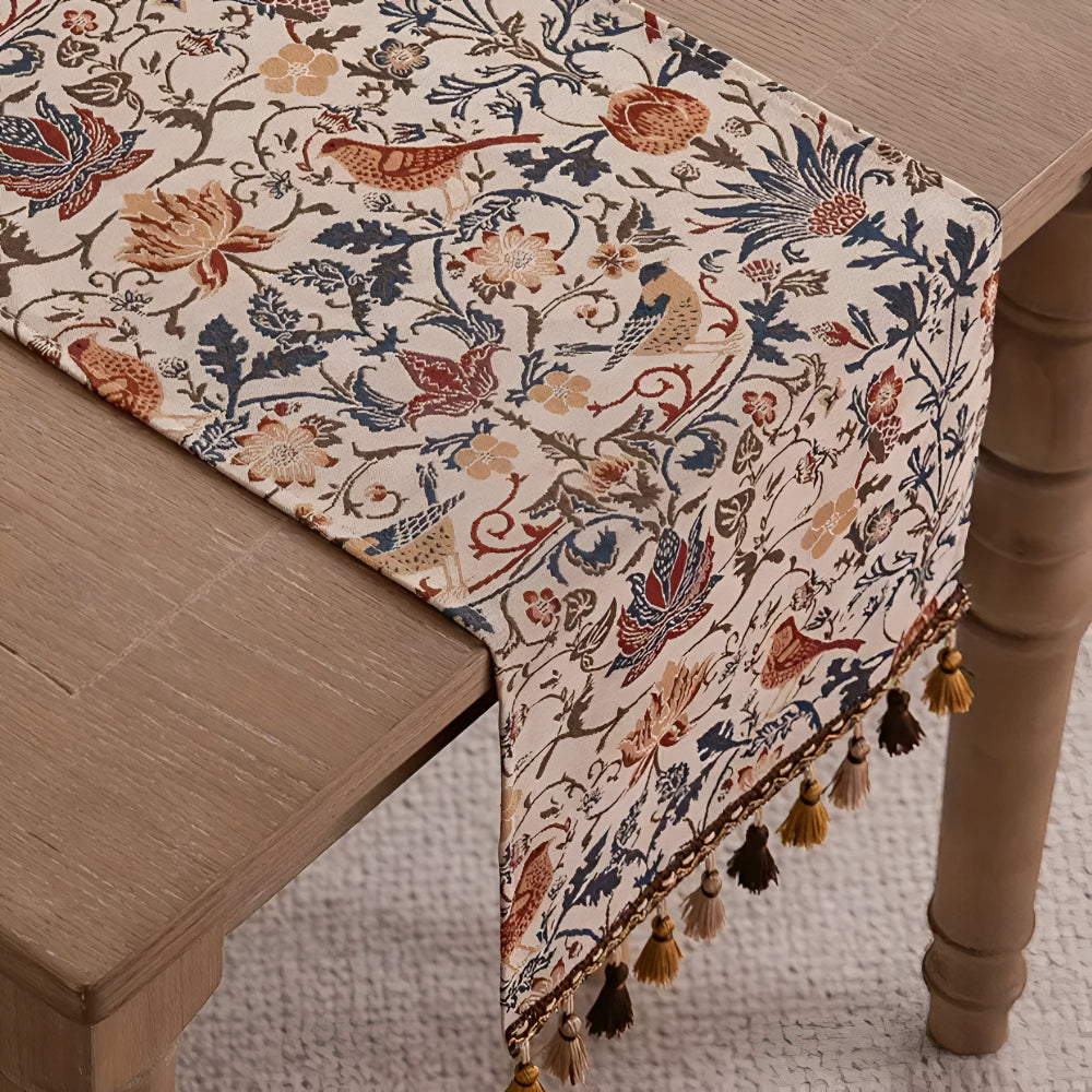BowLift | Vintage Floral & Bird Jacquard Table Runner