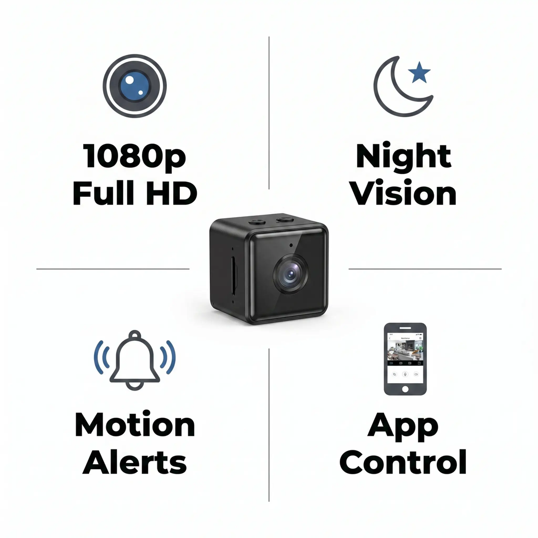 BowLift | 1080P Wireless WiFi Security Camera | Weather-Resistant, App-Controlled & Ideal for Indoor and Outdoor Surveillance | Small Closed Circuit Camera