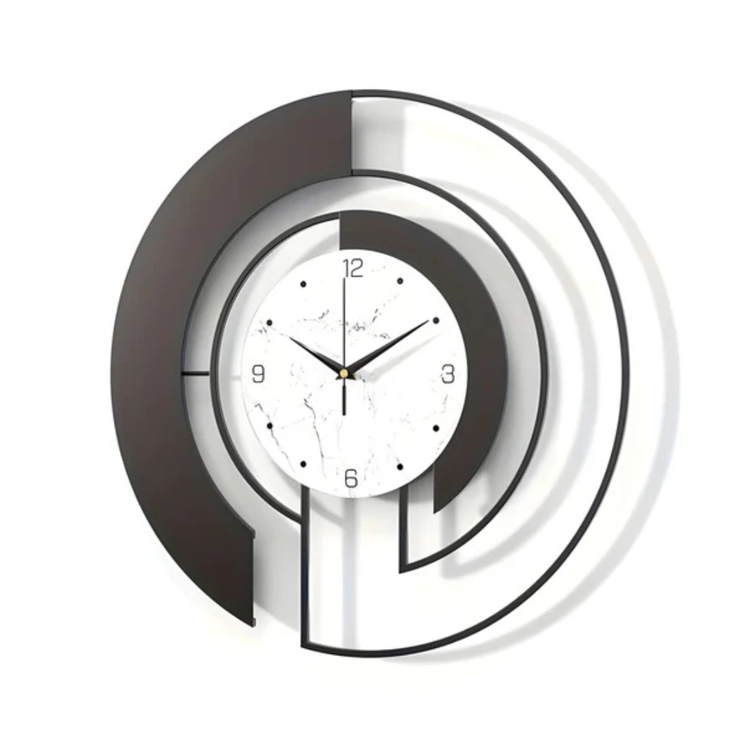 BowLift | Arch | Large Black Wall Clock Modern 46x46 cm