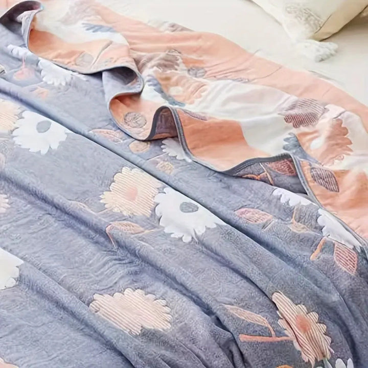 BowLift | Zyphara Reversible Cotton Floral Blanket