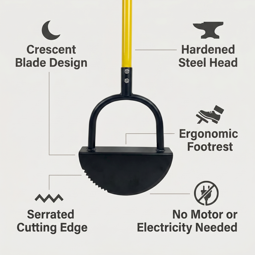 BowLift | EdgeMaster Lawn Edger | Half-Moon Design with Wavy Edge | Manual Tool for Clean Lawn Edges & Beds