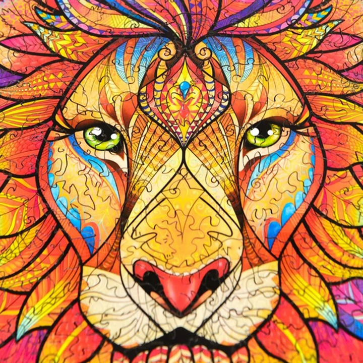 Wooden Lion Puzzle | Bowlift
