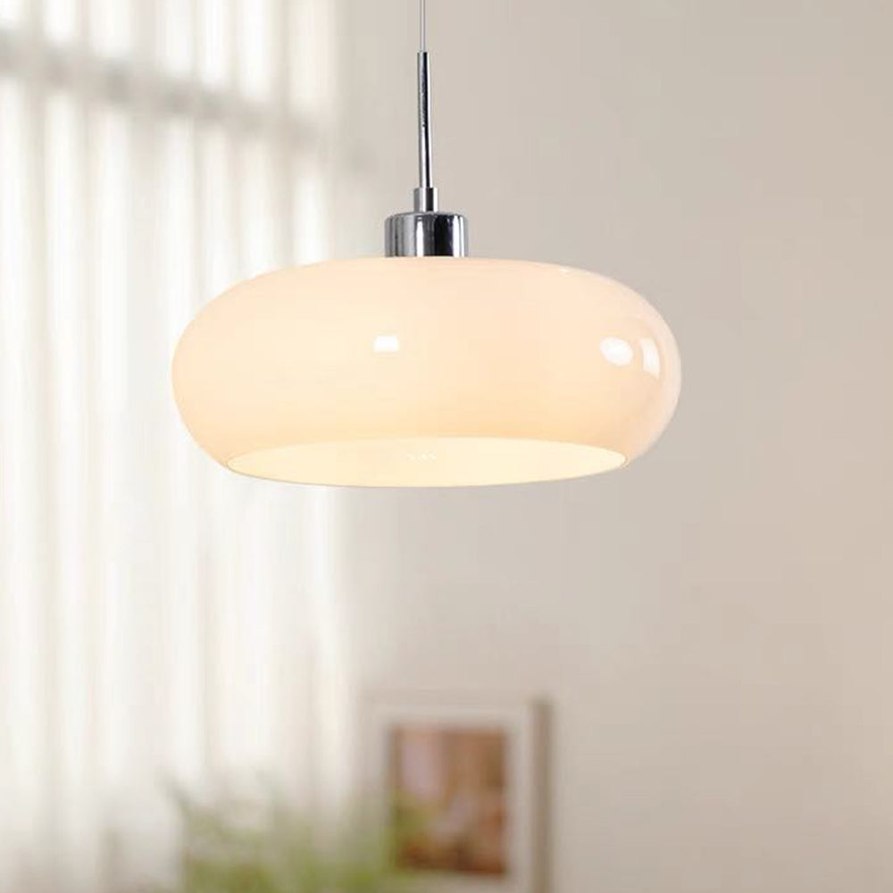 BowLift | Hailie | Pendant Light Orange/White 28 cm Glass