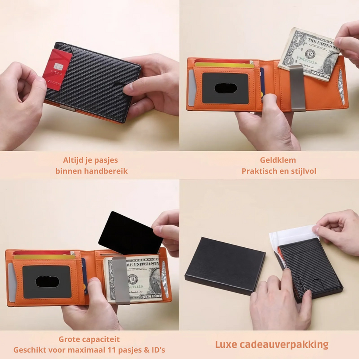 BowLift | SafeSlim RFID Leather Men's Wallet – Compact, Thin & Safe