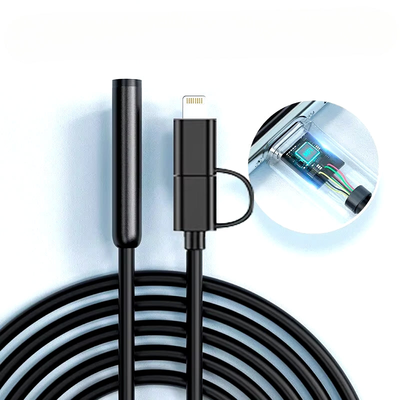 BowLift | Industrial Endoscope Inspection Camera For Phone - Waterproof and Flexible HD Cam with Led Lights