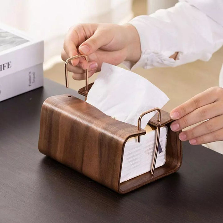 BowLift | Wooden Brass Tissue Holder