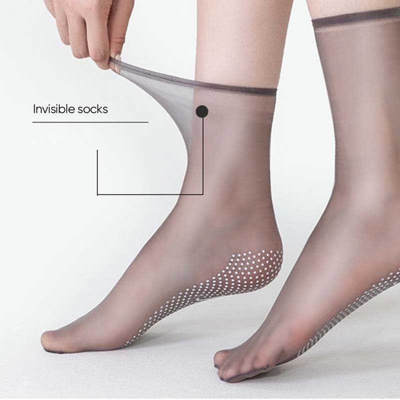 Spring Summer Invisible Non-Slip Crystal Silk Socks | Bowlift