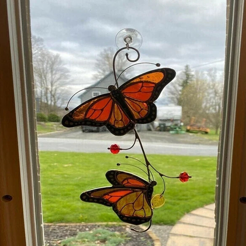 Stained Monarch Butterfly  Window Decor | Bowlift