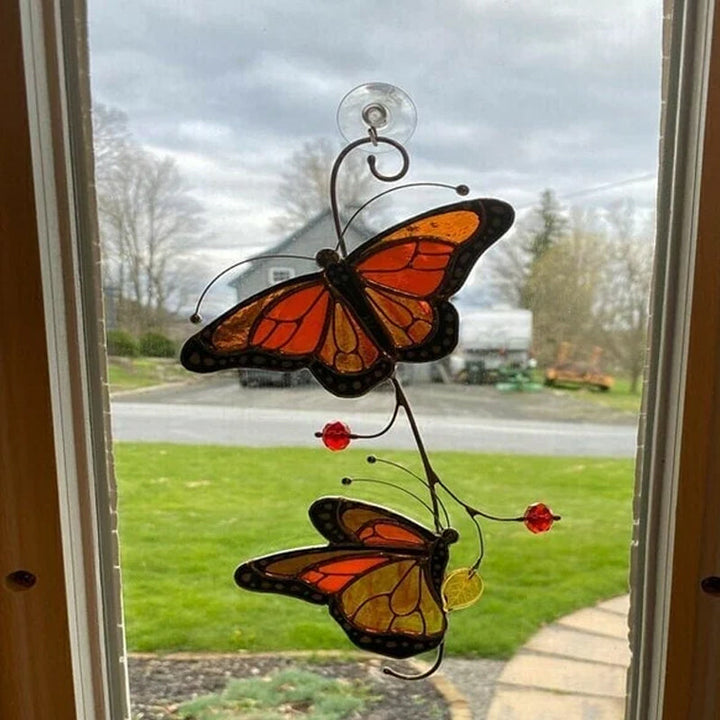 Stained Monarch Butterfly  Window Decor | Bowlift